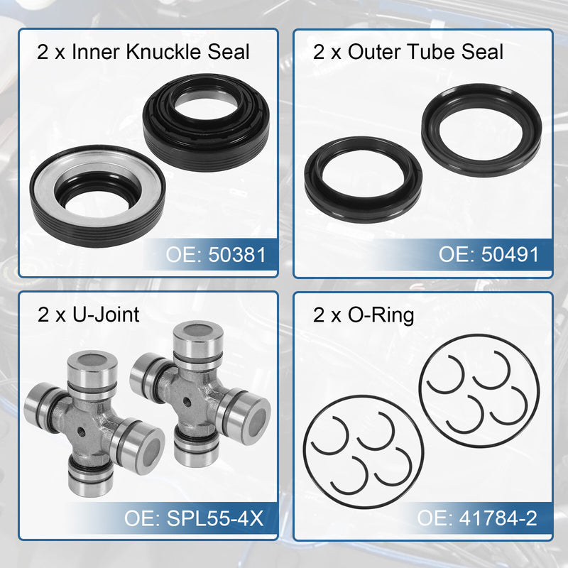 Front Axle Seal U Joint Kit for Ford F250 F350 Excursion DANA 50 60 1998-04