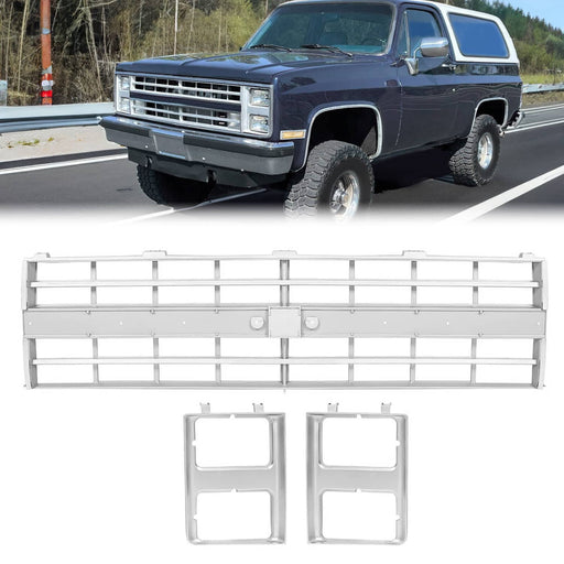 DURAFORCE Front Grille Headlight Bezel Kit for Chevrolet C10 Suburban K5 Blazer 1985-1988