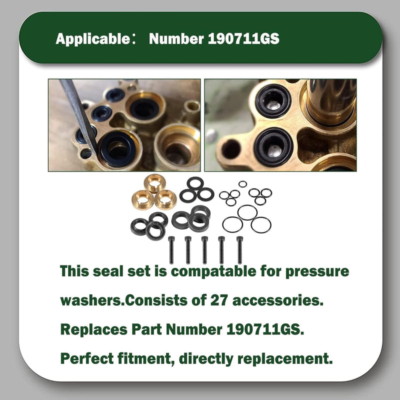 190595GS Pressure Washer Seal Kit Set for 27 Piece
