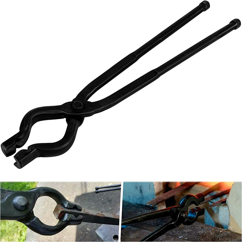 17 Inch V-Bit Bolt Knife Making Blacksmith Tongs Bladesmith Wolf Jaw Anvil Forge