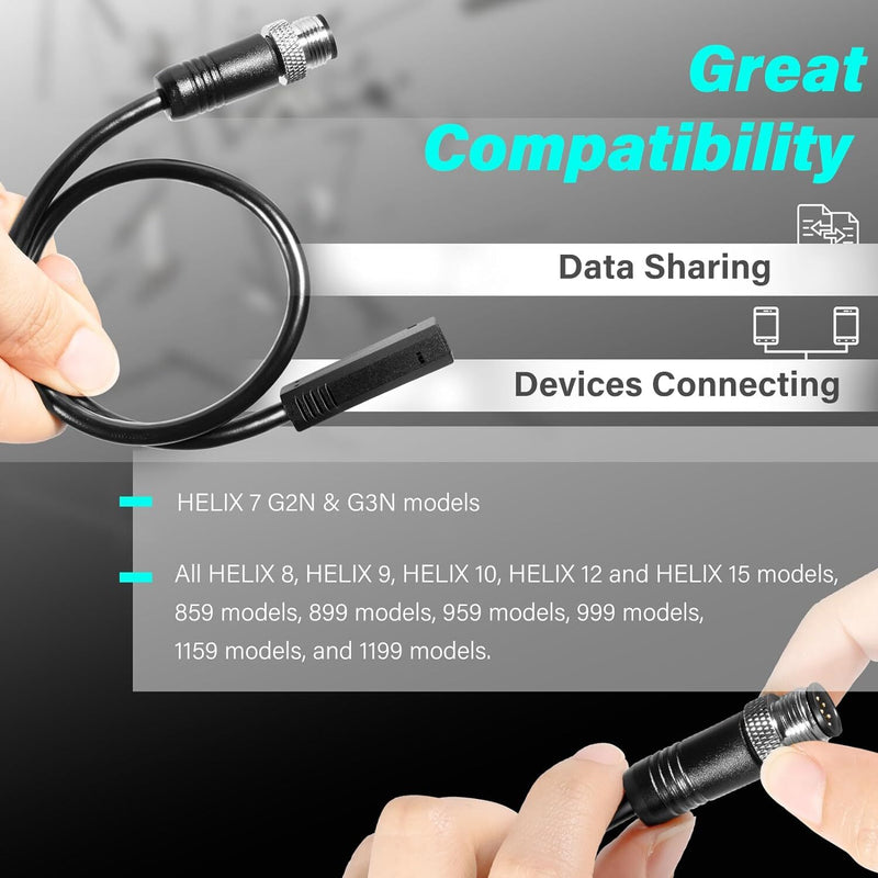720074-12 Ethernet Cable Adapter for Humminbird QDE HELIX 8Pin To 5Pin