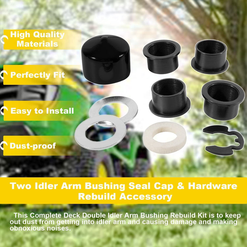 AM124509 Double Idler Arm Bushing Seal Cap & Hardware Rebuild Kit for John Deere