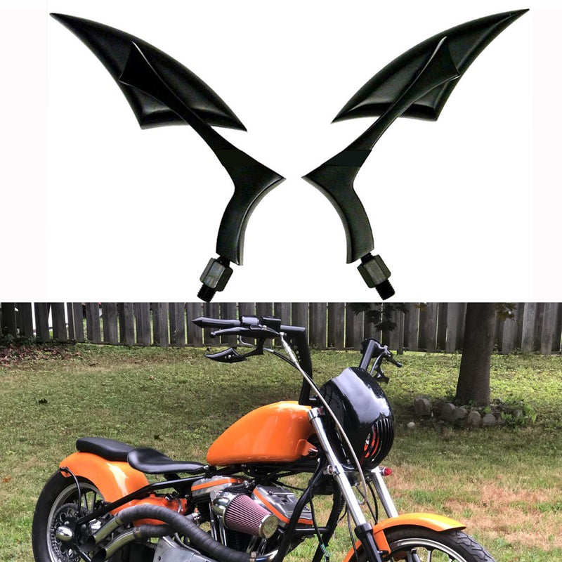 Motorcycle Black Blade Rear View Mirrors for Harley Cruiser Bobber Chopper Honda