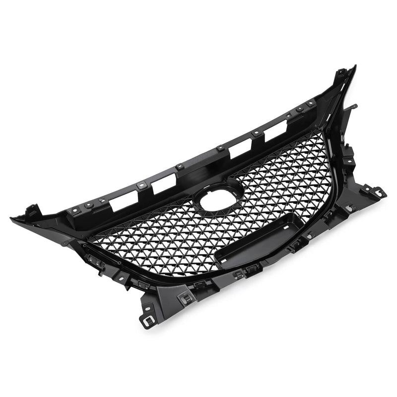 DURAFORCE 15 Honeycomb Upper Grille Bumper Assembly Set for Mazda 3 Axela 2014-2016 Black