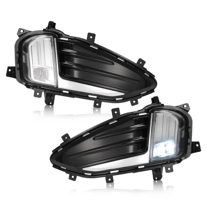 DURAFORCE LED Front Bumper Fog Lights Lamp Kit for Ford Edge 2019-2024 Cover Bezel 2PCS