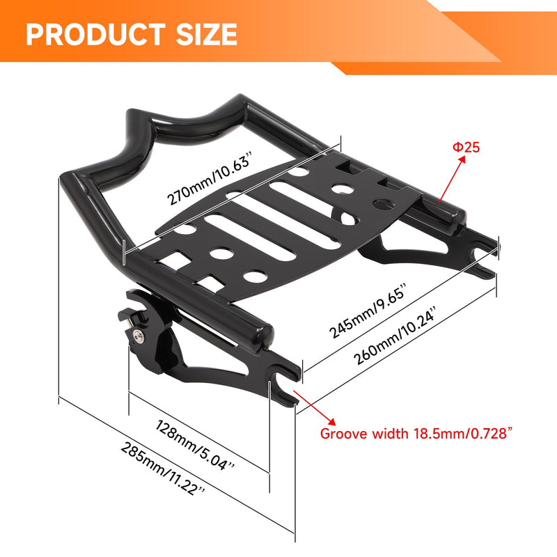 Motorcycle Detachable Rear Luggage Rack for Harley Touring Models 2009-2025