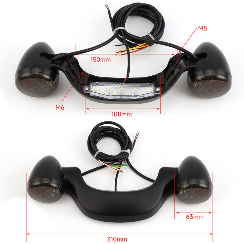 Rear Turn Signal Brake Light Bar for Harley Street Glide Road Glide 10-23