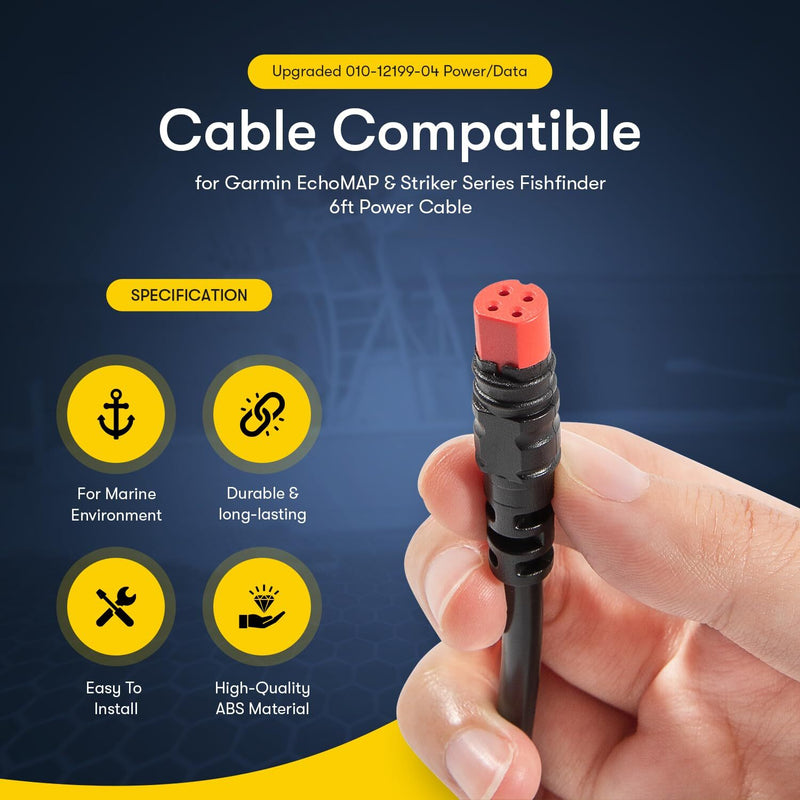 010-12199-04 Power Data Cable 4-Pin for Garmin Striker Vivid 4cv 5cv 7cv 7sv 9sv