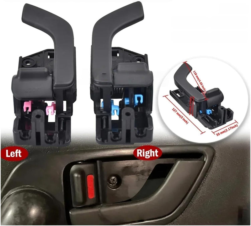 Pair Inside Door Handle Driver Passenger Side for Hyundai Tiburon 2003-2008 PU