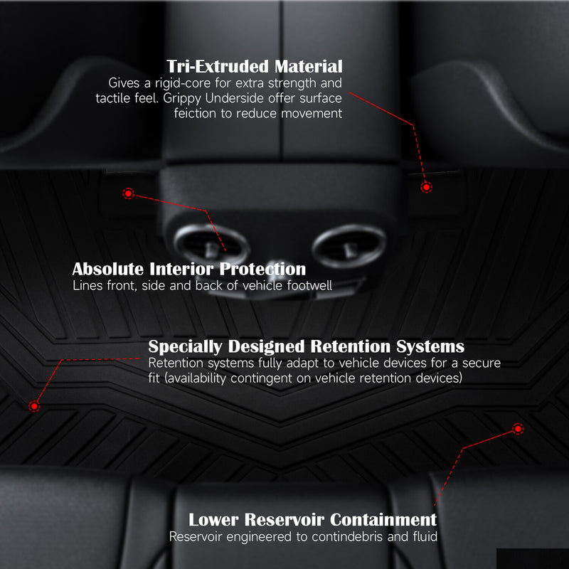 Floor Mats for Ford F-150 F150 Super Crew Cab All Weather TPE Liner 2015-2026