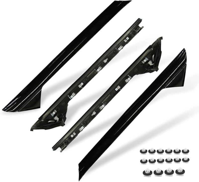 Set For Ford Explorer Left Right Windshield A-Pillar Molding Trim 2011-2019