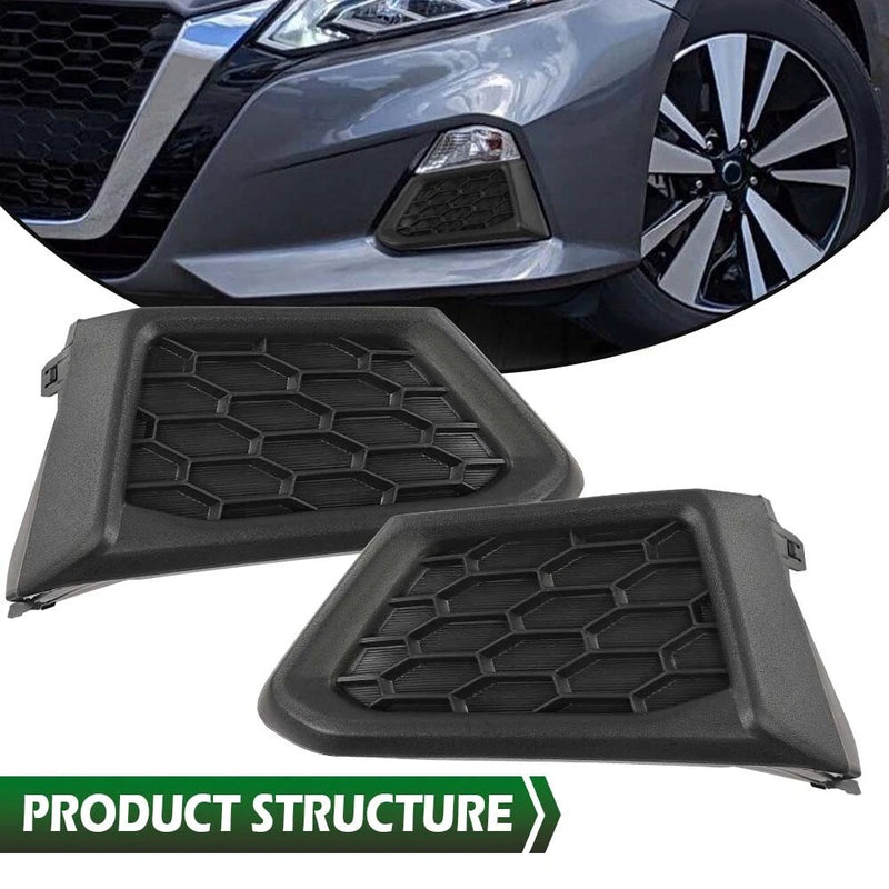 DURAFORCE Front Bumper Lamp Bezel Fog Light Cover Pair for 2019-2021 for Nissan Altima