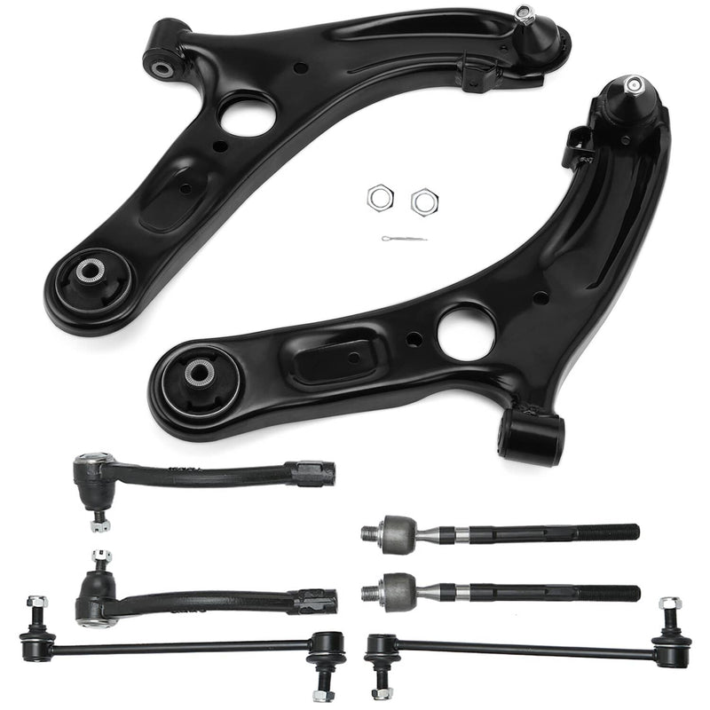 8Pcs Front Lower Control Arms Tie Rod Sway Bar for Hyundai Elantra Sedan GT