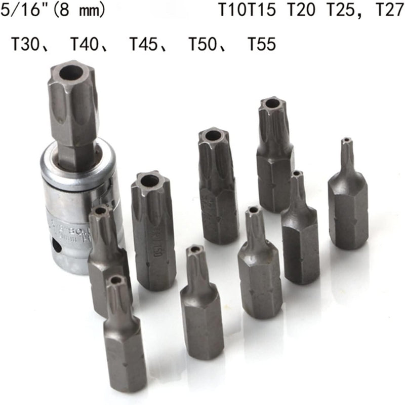 34 Piece Drive Male Female Torx Star Bit Socket Set E-Socket Hand Tool Case