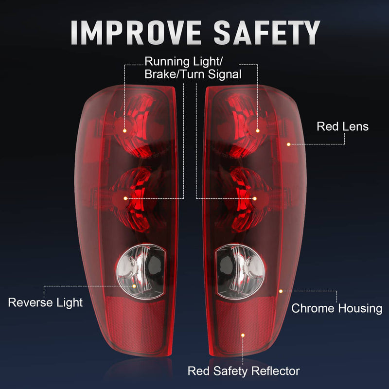 Pair Tail Lights Lamps Left Right for Chevy Colorado GMC Canyon Pickup