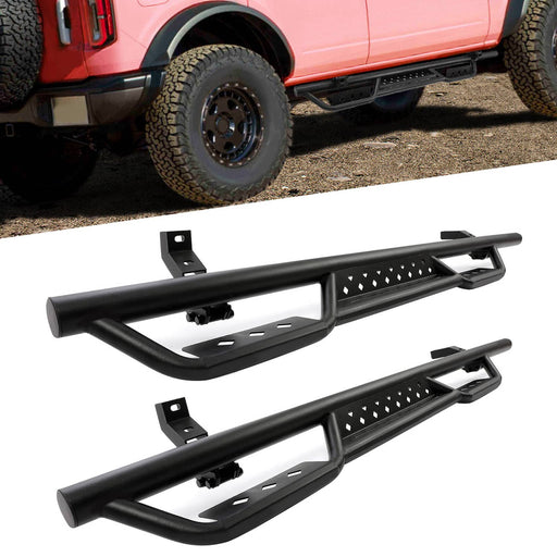 DURAFORCE Side Steps Running Boards Nerf Bars for Ford Bronco 2021-2024 4 Door Textured