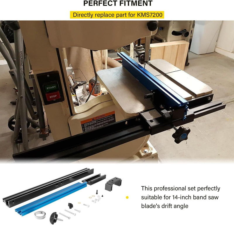 KMS7200 Bandsaw Fence for 14-Inch Band Saw Blade Drift Angle Cutting
