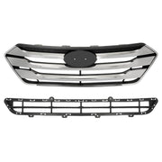 DURAFORCE Front Upper Lower Bumper Grille Set for Hyundai Santa Fe Sport 2013-2016