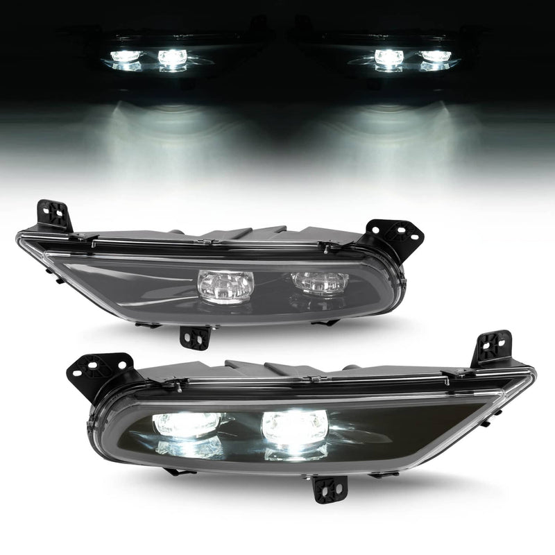 DURAFORCE LED Fog Lights for Chrysler 300 2015-2024 Front Driver Passenger Side Black