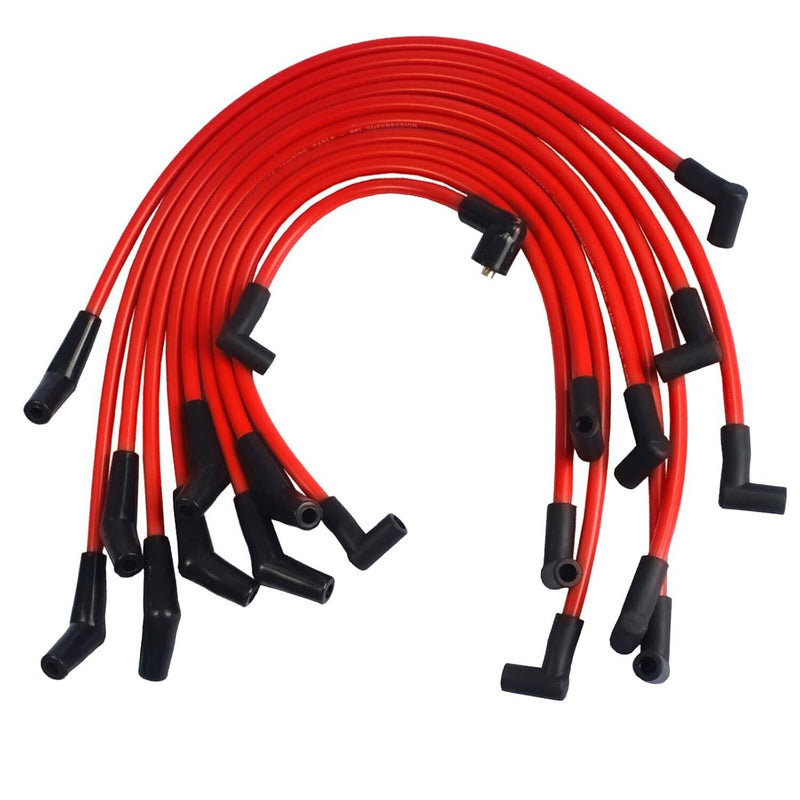 10.5mm Racing Spark Plug Wires Set for Ford 5.0L 5.8L SB SBF 302 Red Engine
