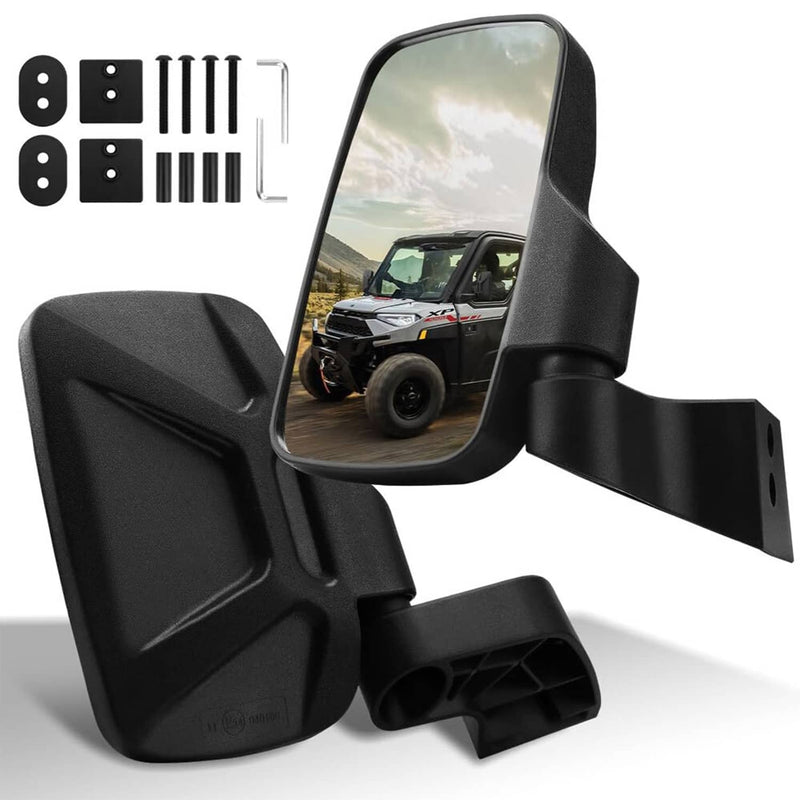 For Polaris Ranger 1000 XP Crew UTV Rear View Side Mirrors Door Mounted 18-25