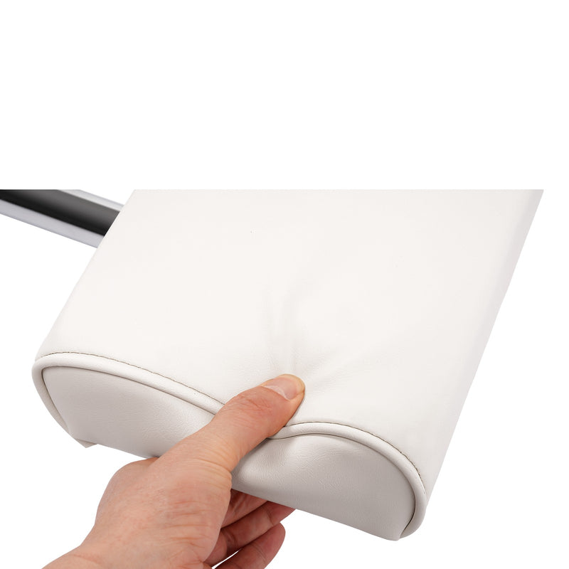 Universal Boat Seat Backrest with Folding Arms Leaning Post White Silver