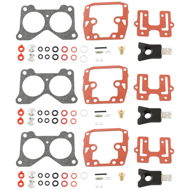 DURAFORCE 439076 398526 Carburetor Repair Kit Assembly for OMC BRP Johnson Evinrude 3 Pcs