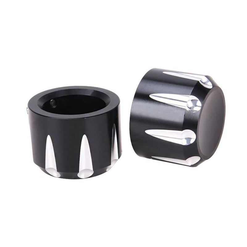 Axle Cap Nut Covers Black Thick Cut Front for Harley Touring Road Glide King