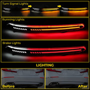DURAFORCE LED Reflector Tail Light Rear Bumper Lamp Smoke for Honda Accord 2018 2019-2022