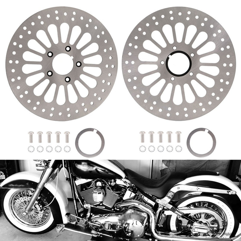 11.5inch Front & Rear Brake Rotor Set with Bolts for Harley Softail Dyna