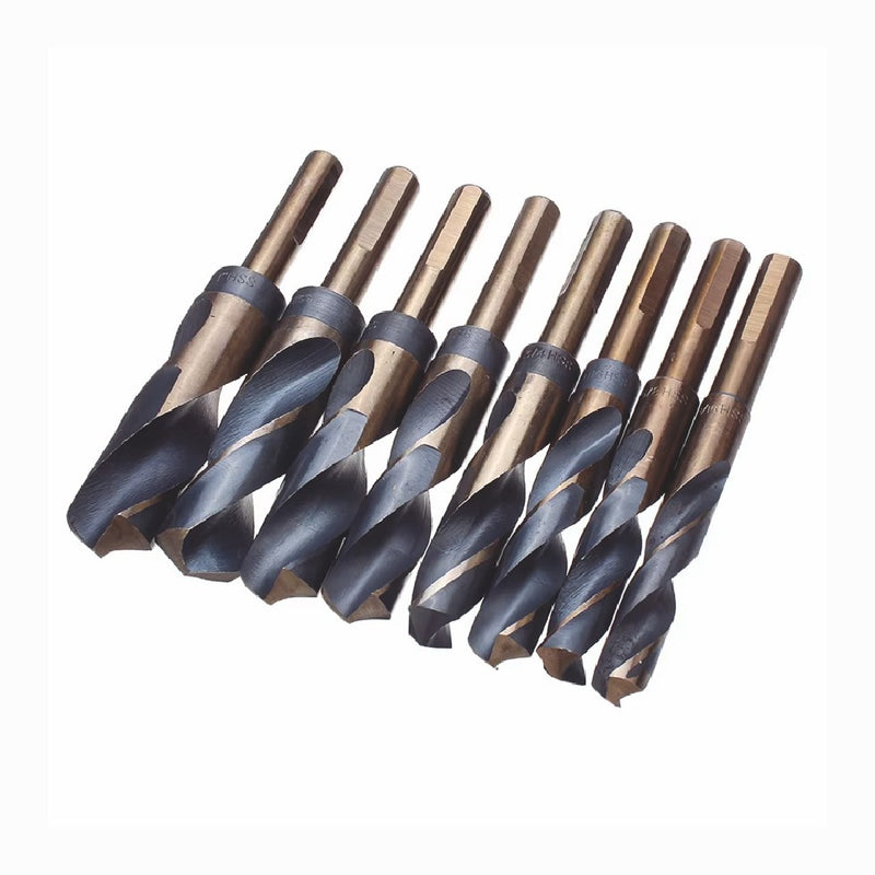 8 PCS HSS Cobalt Silver and Deming Drill Bits Set Large Size 9/16 Inch to 1 Inch