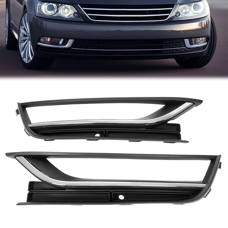 Bumper Fog Light Bezel Cover Trim for VW Passat 2012 13 14 2015 Black Pair
