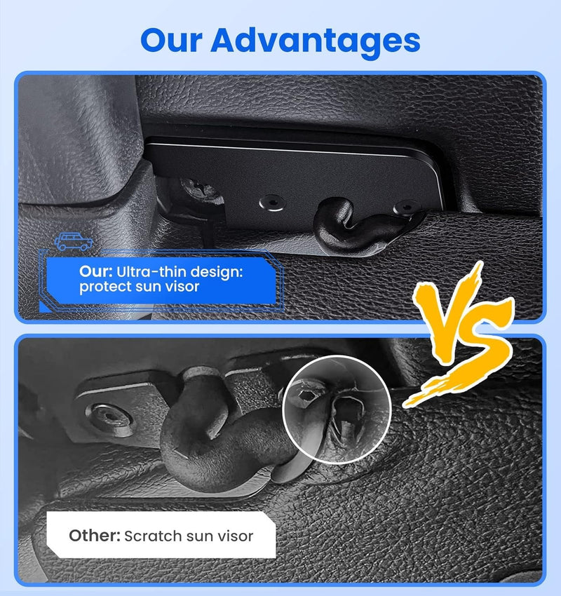 Sun Visor Kit for Jeep Wrangler JK 2018 Wrangler 2018-2023 Gladiator 2020-2023