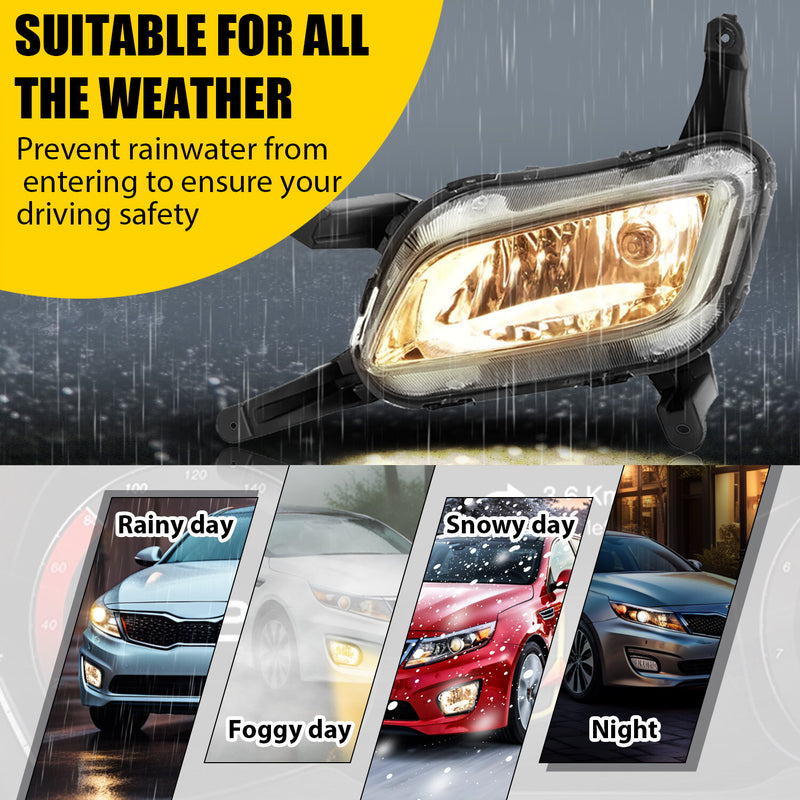 Front Bumper Fog Light Lamp With Bulbs Left Driver Side for Kia Optima 2014-2015