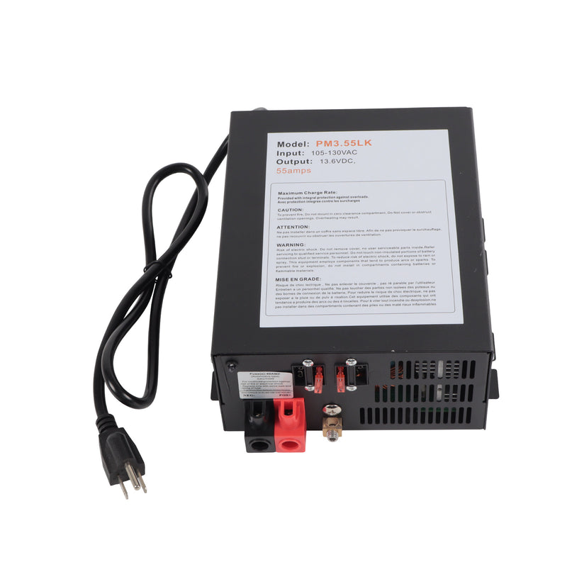 PM3-55LK RV Power Converter 110V to 12V DC Charger 55 Amp for Reliable RV