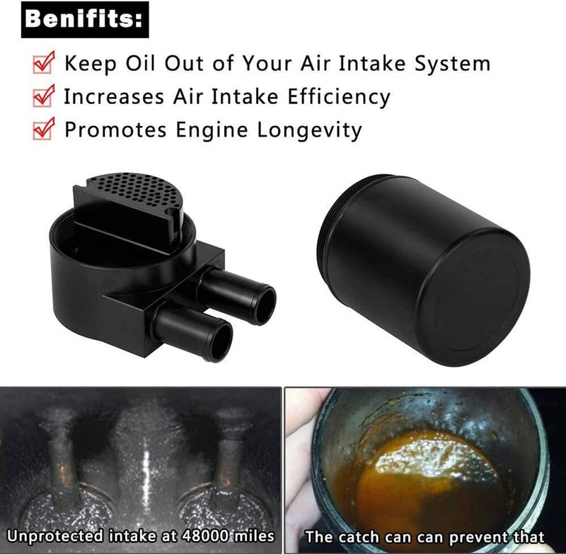 Reservoir Oil Catch Can Tank for BMW N54 335i 135i E90 E92 E82 2006-2010 Black