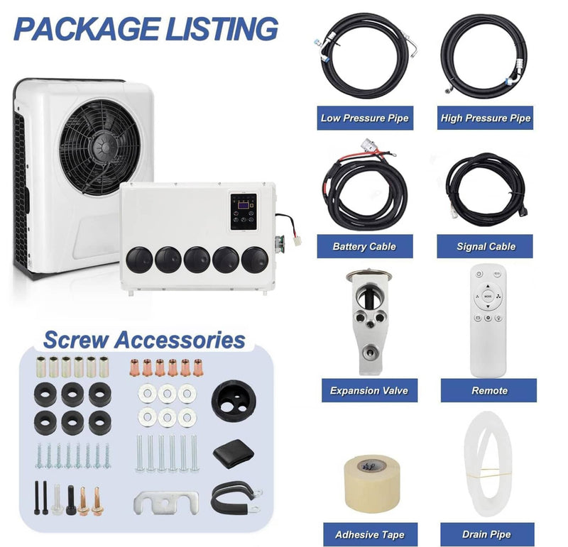 12000BTU 12V Truck Cab Air Conditioner Split AC for Semi Bus RV Caravan