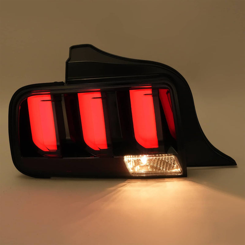 DURAFORCE LED Tube Signal Brake Lamps Smoked Tail Lights for Ford Mustang 2005-2009 Pair