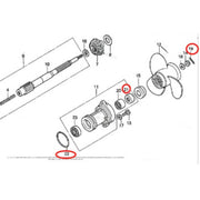 DURAFORCE 91251-935-004 91351-ZV4-003 Lower Unit Seal Kit for Honda BF8 BF9.9D/A BF20D