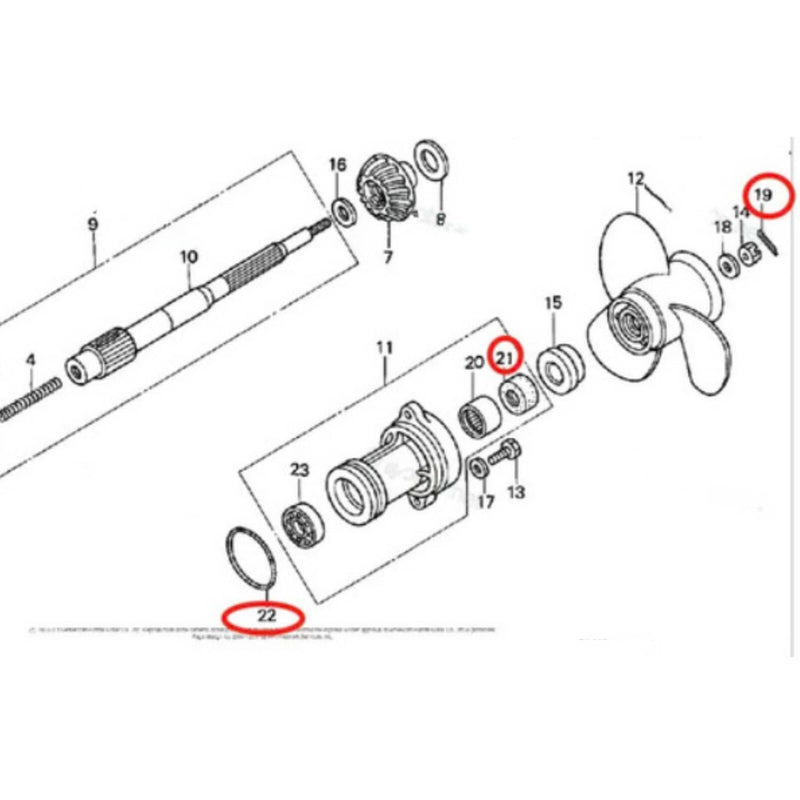 DURAFORCE 91251-935-004 91351-ZV4-003 Lower Unit Seal Kit for Honda BF8 BF9.9D/A BF20D