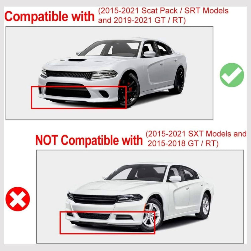 Front Bumper Lip Splitter Trim Cover for Dodge Charger SRT Scat 2015-2021