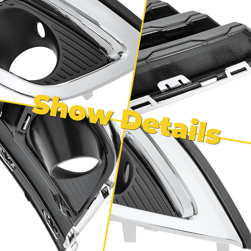 Fog Light Cover Bezel Trim for Chevy Traverse 2013-2017 Left Right Black Chrome