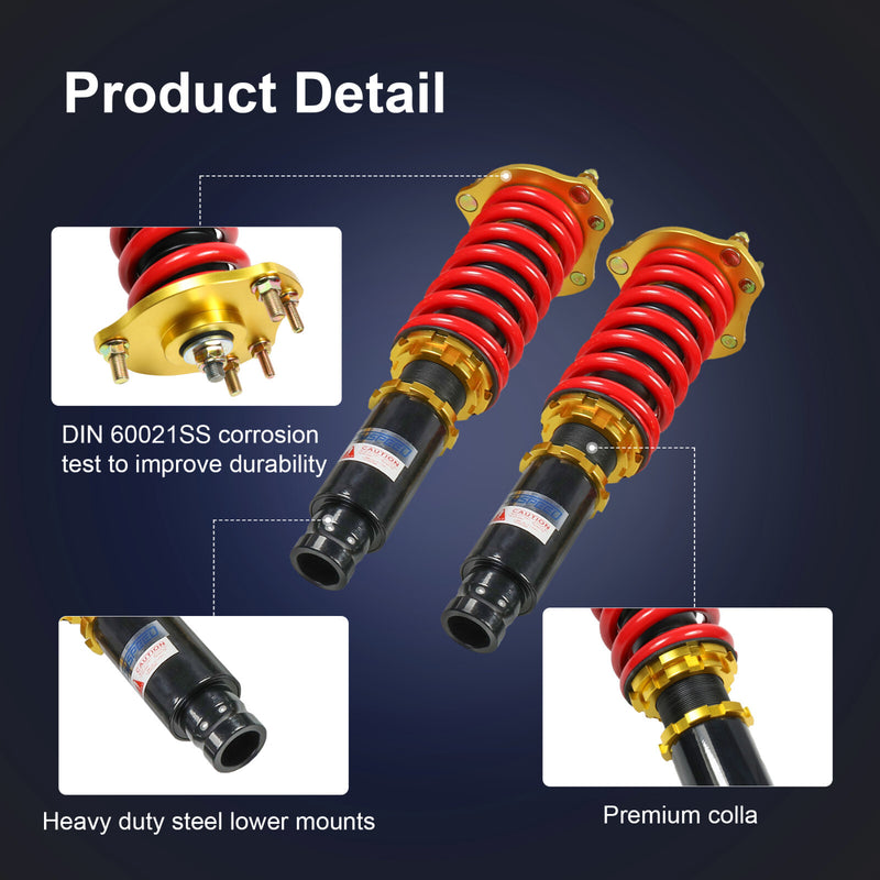 Front Rear Coilovers Struts Kit Adj Height for 1992-2001 Honda Prelude 4PCS
