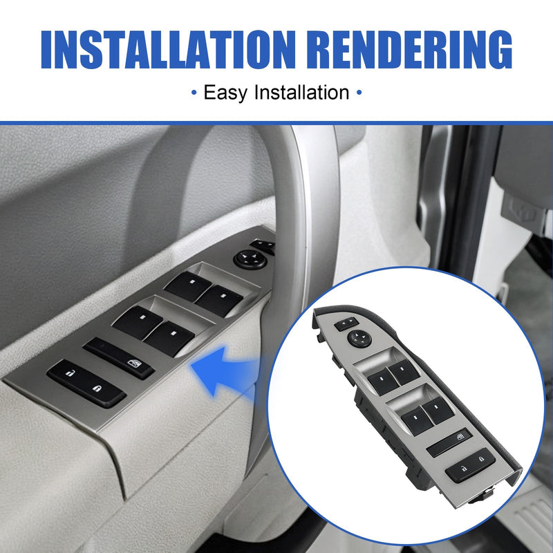 Master Power Window Switch with Black Bezel for Chevrolet Silverado 1500 2007-20