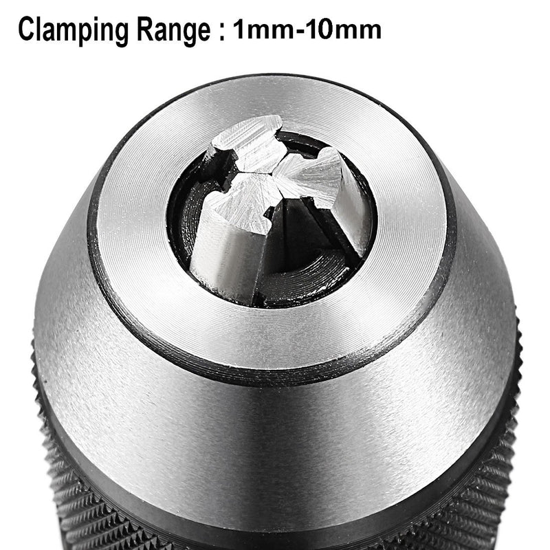 Heavy Duty Keyless Drill Press Chuck 1-10mm 3/8-24UNF Mount Replaces