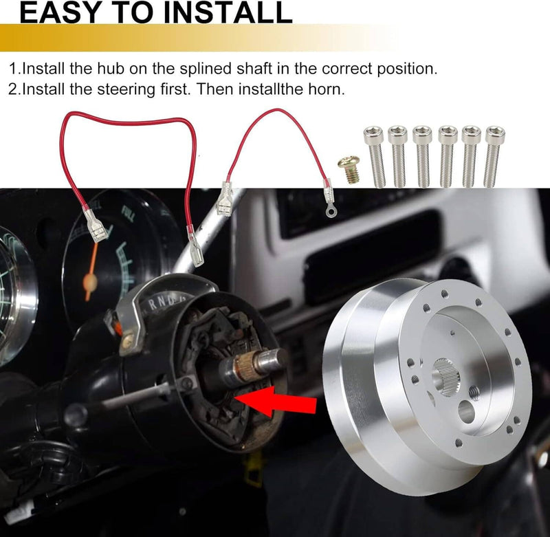 5 & 6 Hole Steering Wheel Polished Short Hub Adapter Ididit for GM