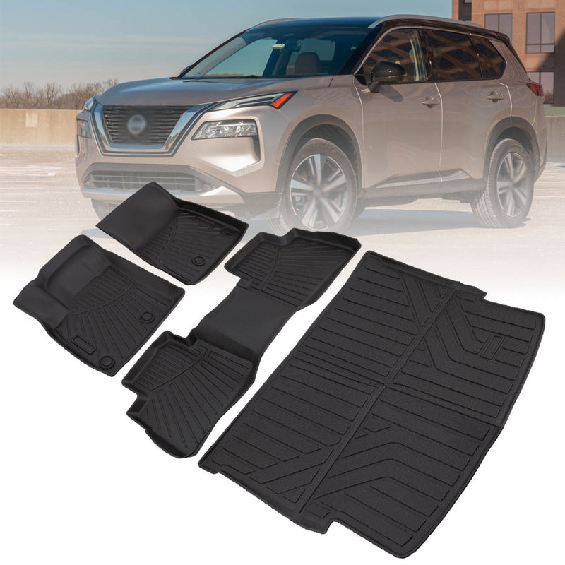 Waterproof Floor Mat Rear Cargo Liner for Nissan Rogue 2021-2025 4 Pieces