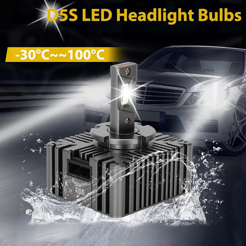 D5S LED Headlight Bulbs Hi-Lo for Chevy Silverado 1500 2016-2018 2x