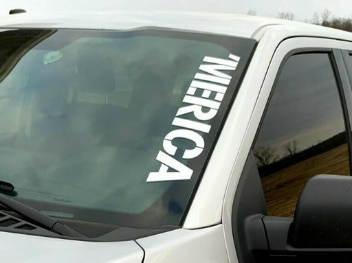 DURAFORCE Merica Murica Vertical Windshield Vinyl Decal Sticker 22 x 4 Inch Car Truck