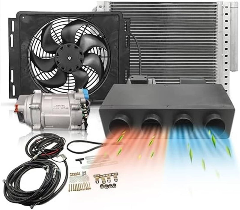 63A 12V Electric Cool Heat Universal Underdash Car Air Conditioner DC A/C